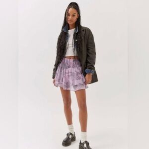 NWT Urban Outfitters Ciara Lilac Purple Farm Printed Mini Ruffle Skort Skirt